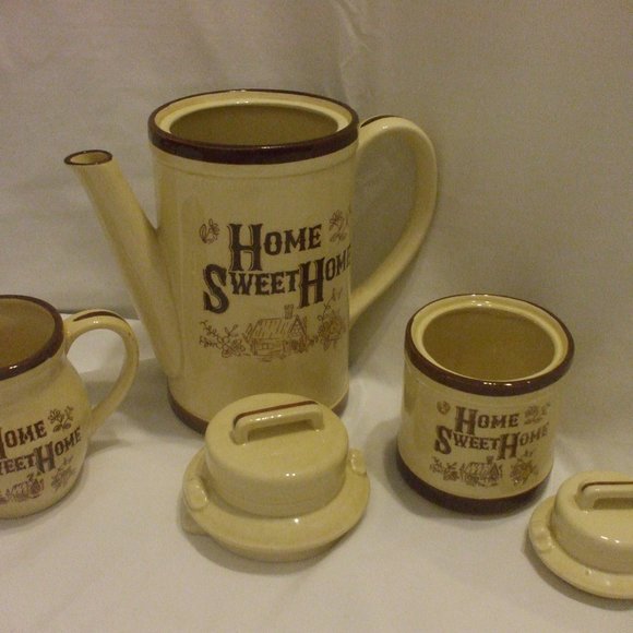 5 pcs porcelin coffee/tea set with lids - Picture 2 of 7